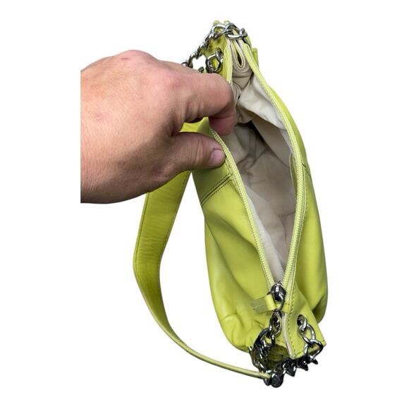 Sondra Roberts Squared Ruched Lime Green Clutch Chain Strap Bag - Picture 7 of 15